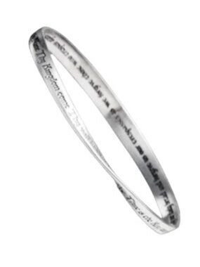 Laurel Elliott Lords Prayer 925 Sterling Silver Mobius Bangle Bracelet - EUC